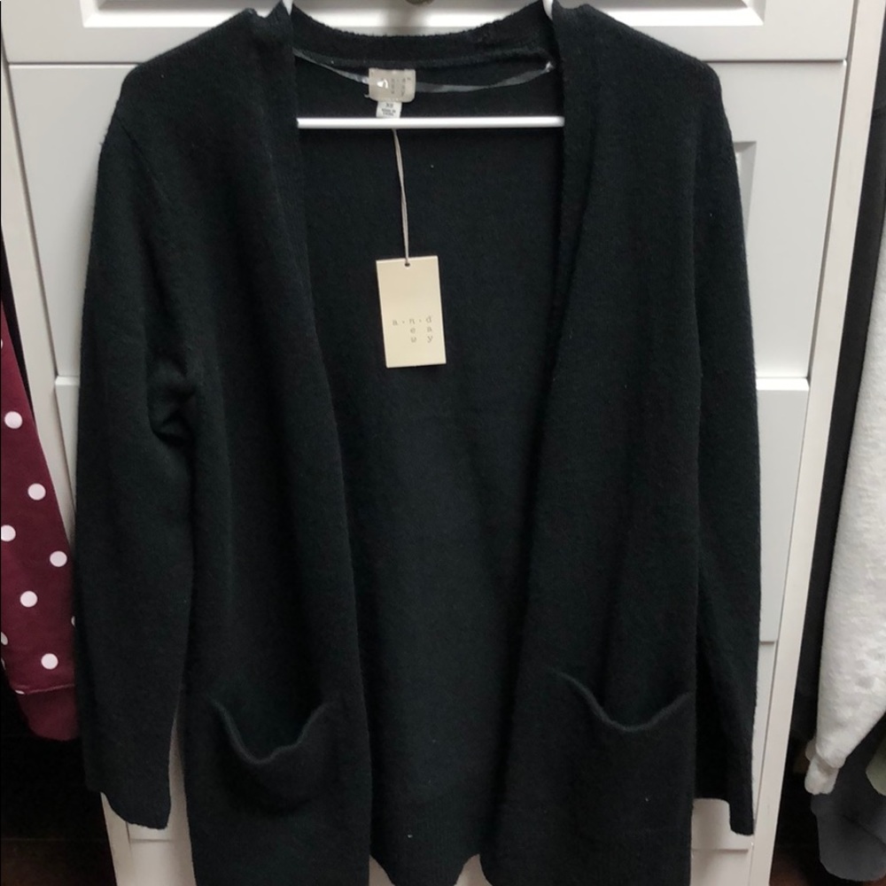 A New Day black open cardigan, XS, NWT